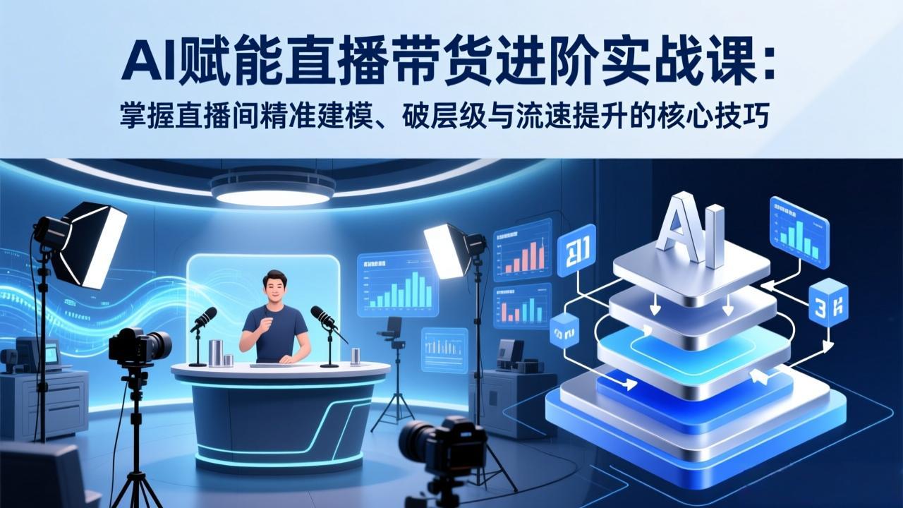 AI赋能直播带货进阶实战课：掌握直播间精准建模、破层级与流速提升的核心技巧-易博客论坛