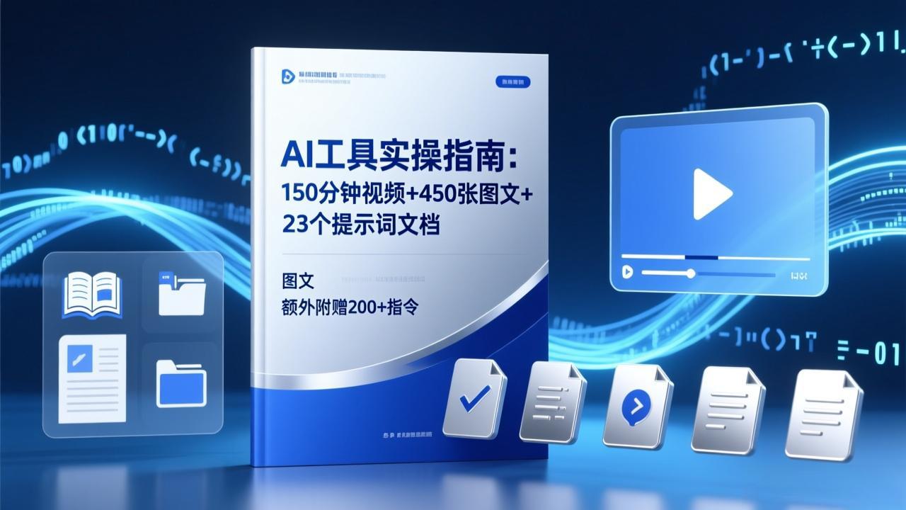 AI工具实操指南：150分钟视频+450张图文+23个提示词文档，额外附赠200+指令-易博客论坛