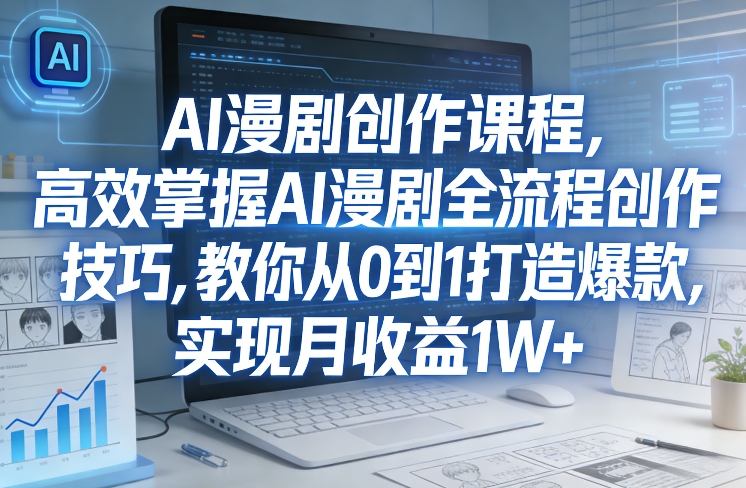 某社群AI漫剧创作课程,高效掌握AI漫剧全流程创作技巧,教你从0到1打造爆款,实现月收益1W+-易博客论坛