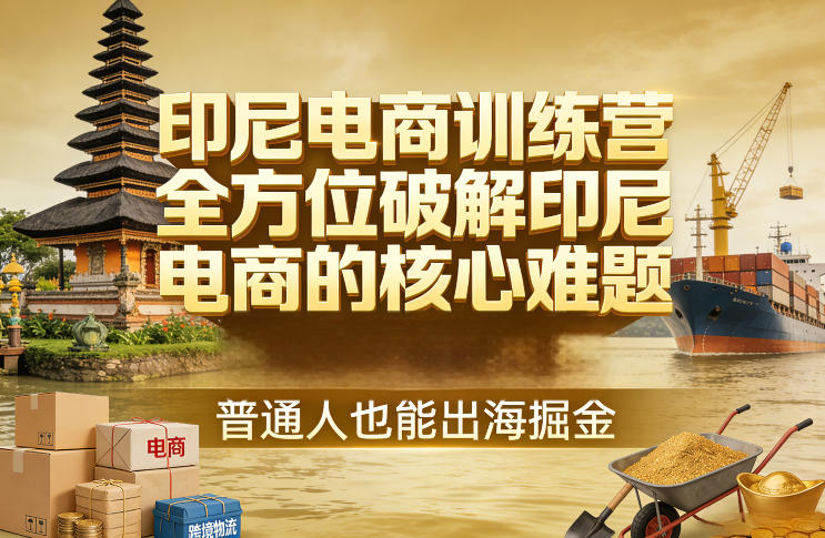 印尼电商训练营，全方位破解印尼电商的核心难题，普通人也能出海掘金-易博客论坛