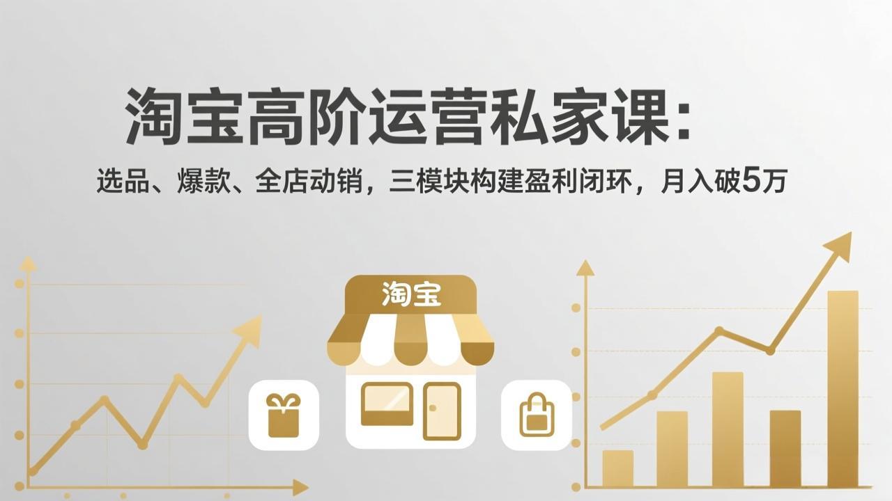 淘宝高阶运营私家课：选品、爆款、全店动销，三模块构建盈利闭环，月入破5万(更新26年2月-易博客论坛